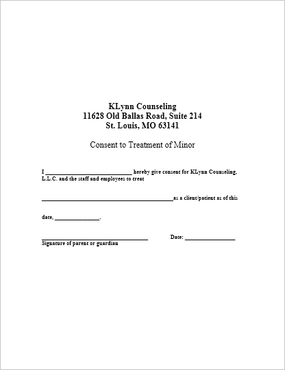 Consent to Treat Minor