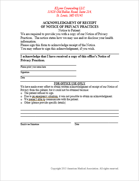 HIPAA Notice of Privacy Practices